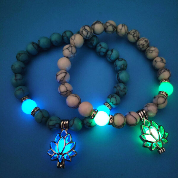 Energy Luminous Lotus Natural Stone Bracelet Yoga Healing Luminous Glow In The Dark Charm Beads Bracelet For Men Women Prayer Buddhism - Image 7