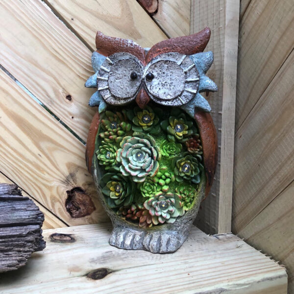 Solar Owl Led Light Outdoor Decorative Light Courtyard Decoration Resin Crafts Courtyard Lawn Night View Gift Lighting Decoration - Image 2