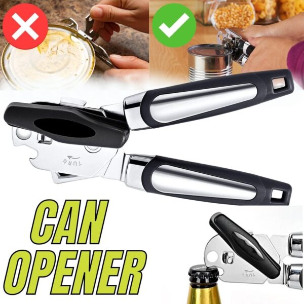 Manual Handheld Can Opener With Cutting Wheel Blade Lid Cap Openers - Image 7