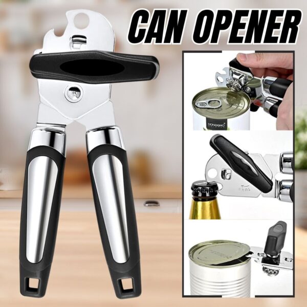 Manual Handheld Can Opener With Cutting Wheel Blade Lid Cap Openers - Image 3