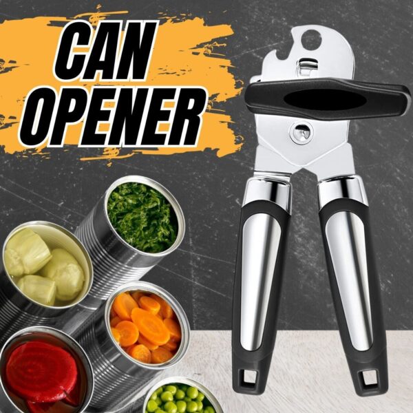 Manual Handheld Can Opener With Cutting Wheel Blade Lid Cap Openers - Image 2