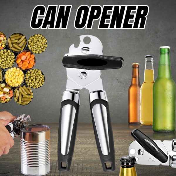 Manual Handheld Can Opener With Cutting Wheel Blade Lid Cap Openers - Image 5