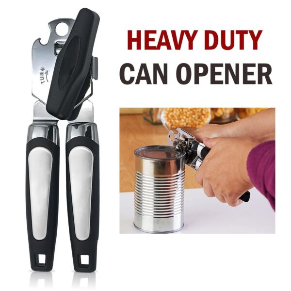 Manual Handheld Can Opener With Cutting Wheel Blade Lid Cap Openers - Image 4