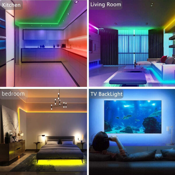 LED Strip Lights Lamp 5050 RGB Flexible Tape Diode 5M Controller Room Decor TV Computer BackLight Decoration Christmas - Image 2