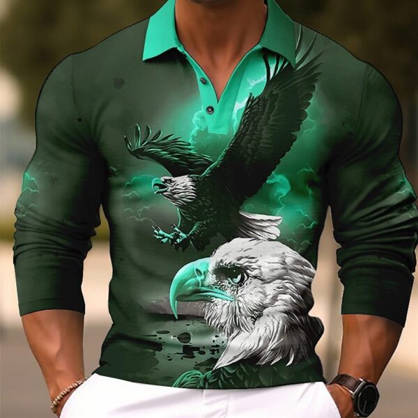 Autumn Fashion Polo Collar Button Animal Print Long Sleeve - Image 3