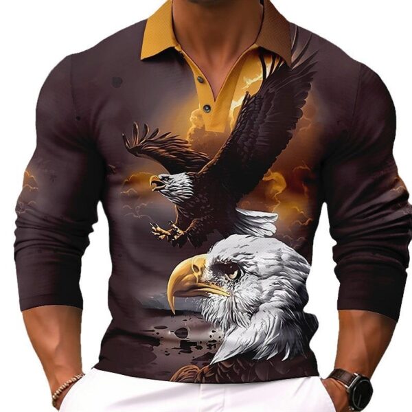 Autumn Fashion Polo Collar Button Animal Print Long Sleeve - Image 5