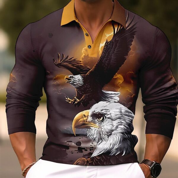 Autumn Fashion Polo Collar Button Animal Print Long Sleeve - Image 4